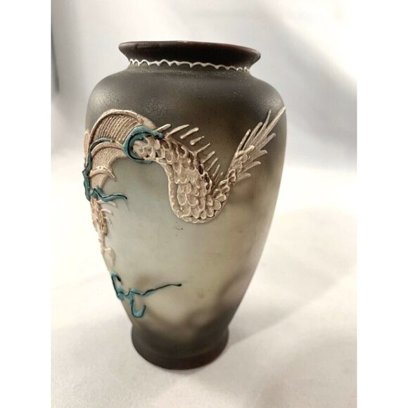 Moriage Dragonware Dragon Vase 5" Made in Japan Relief Raised Handpainted - Picture 4 of 8